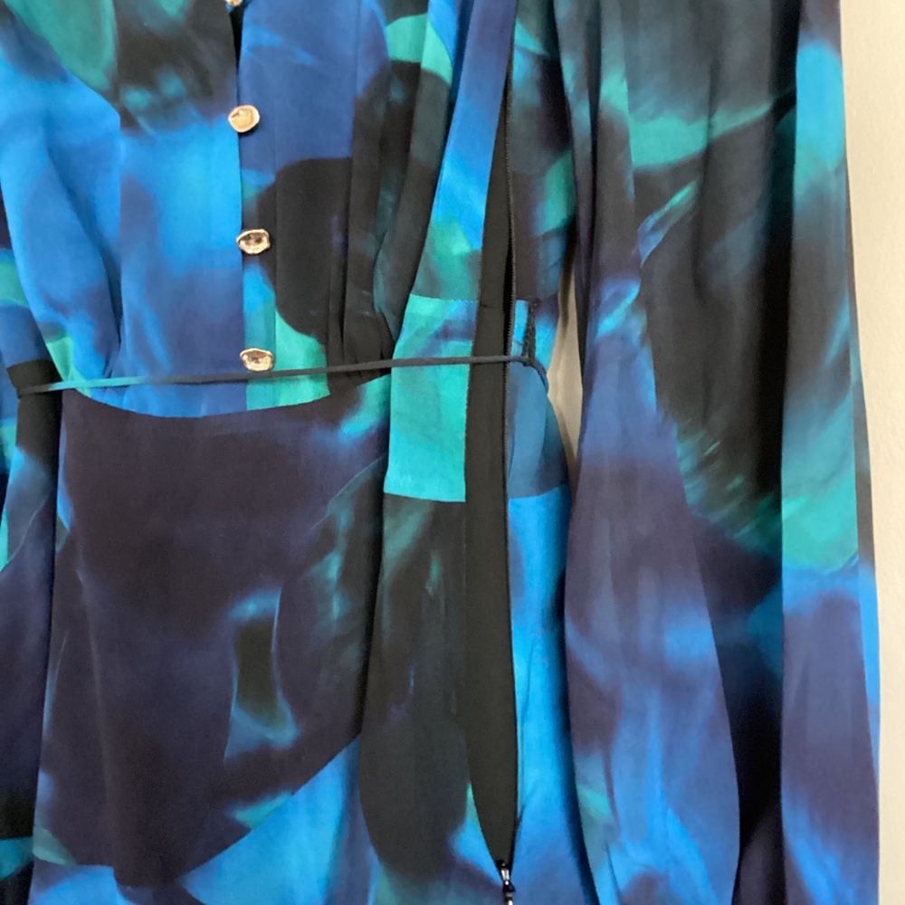 Ever New Tamara Abstract Print Long Sleeve Asymmetric Minidress, size 6 - Picture 6 of 14